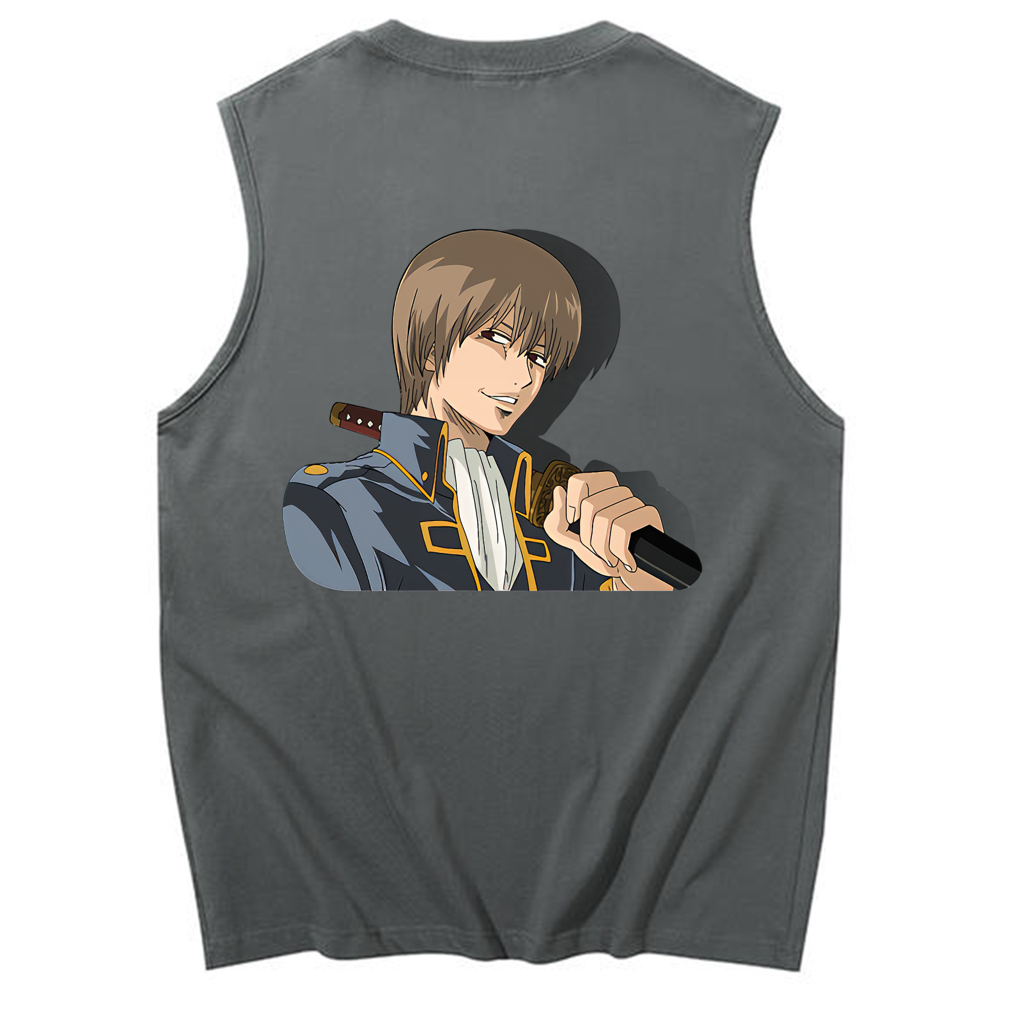（画像用） ぎんたま 坂田銀時（さかたぎんとき） 神楽 志村新八（しむら しんぱち） GINTAMA Sakata Gintoki Kagura Shimura Shinpachi コットン100％タンクトップ（背面プリント）